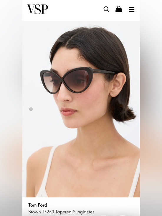 Tom Ford Accessories - Tom Ford Women's Cat-Eye Sunglasses - Dark Brown Gradient with Gold Temples